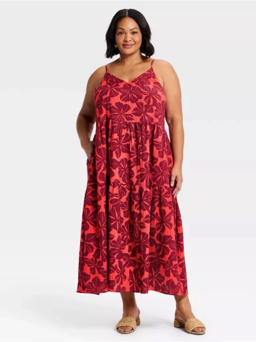 a new day Red Floral Maxi Dress